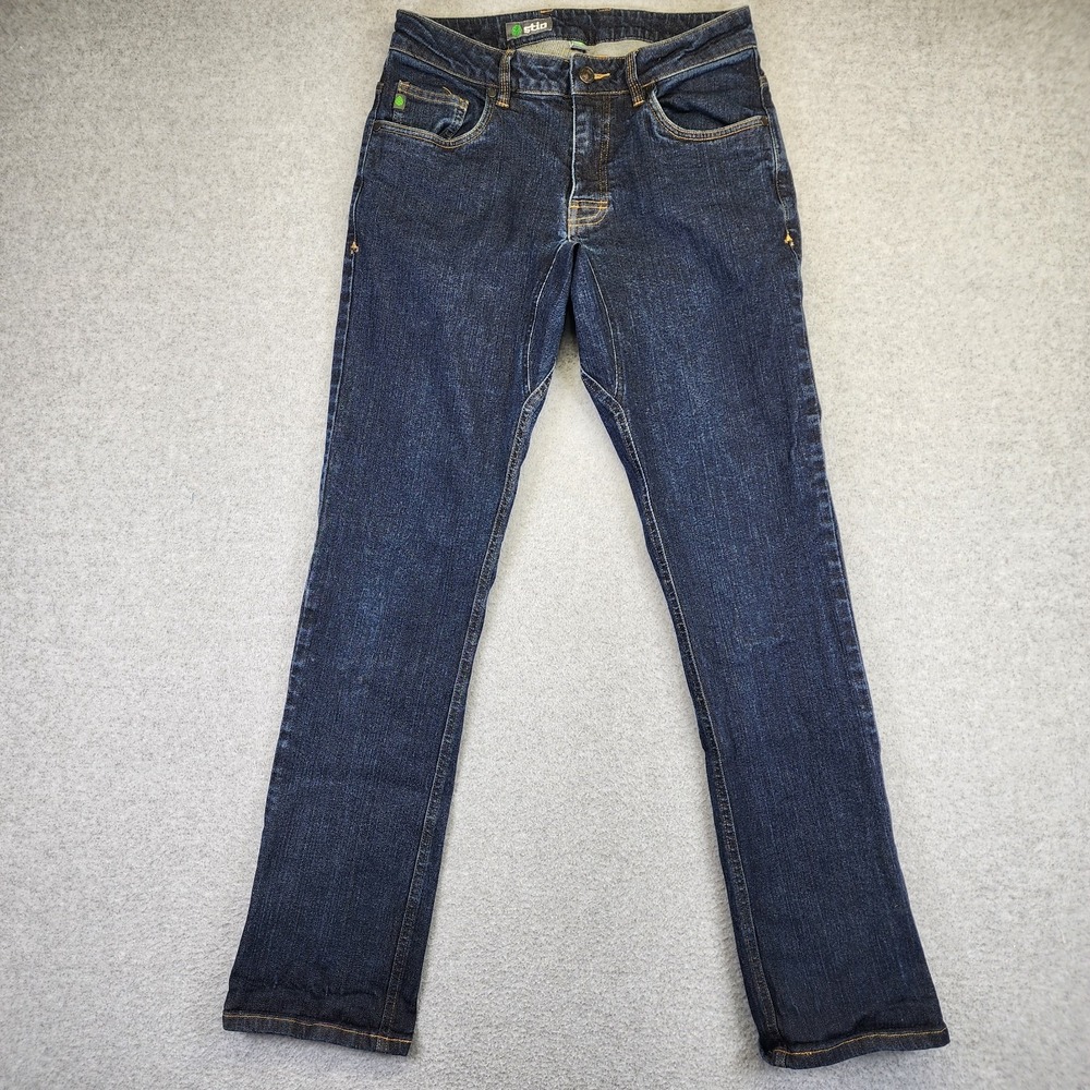 Stio Rivet Jeans Mens 30R 30x32 Straight Leg Organic Blue Cotton Stretch Denim